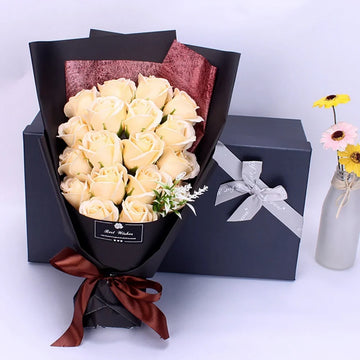 Scented Soap Flower Bouquet in Elegant Gift Box