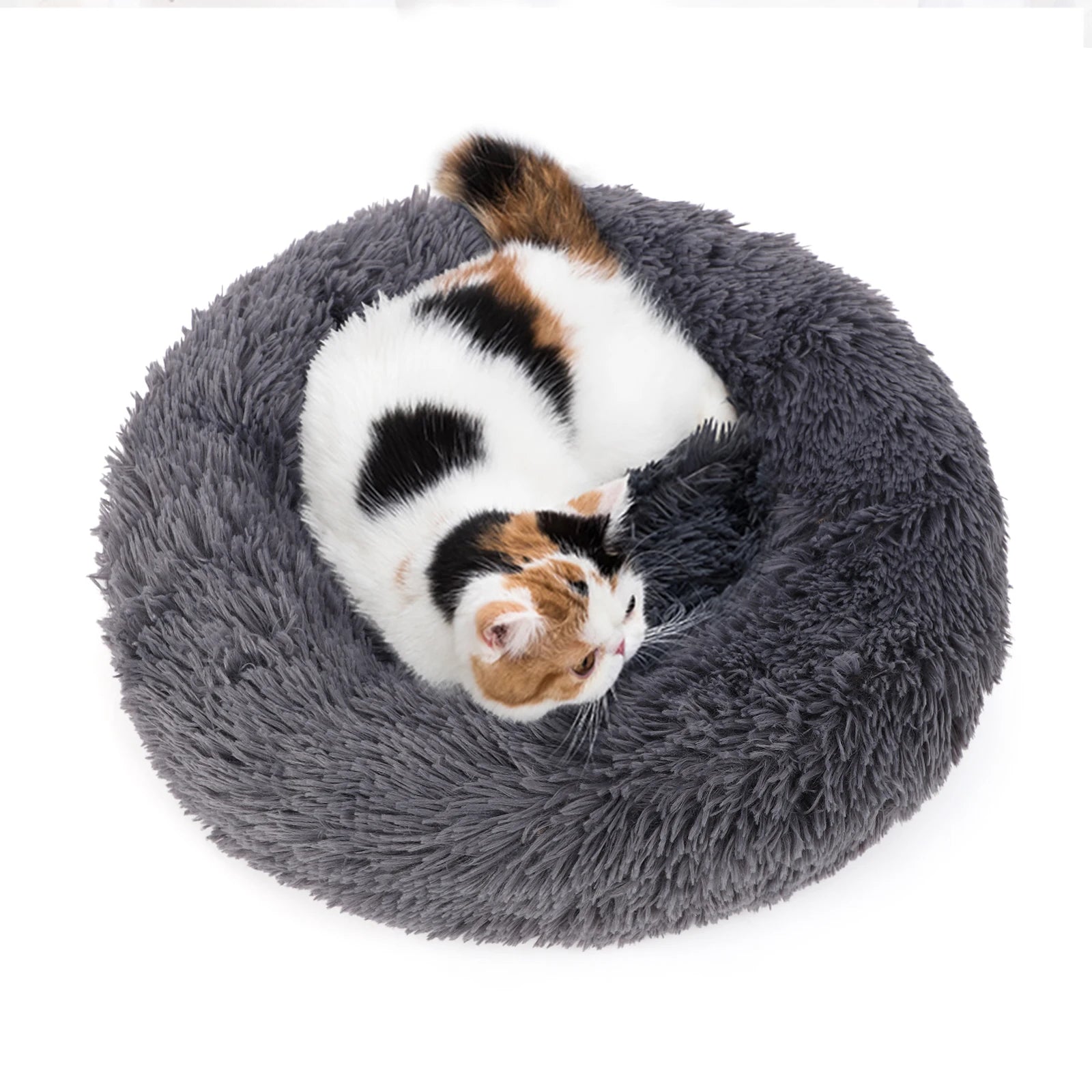 Round Fluffy Dog Bed for Small & Large Pets