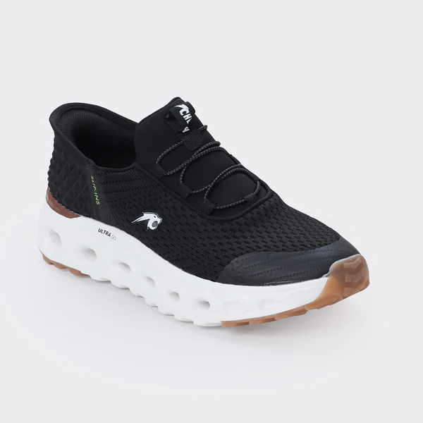 Black Cushioned Air-Sole Sneakers